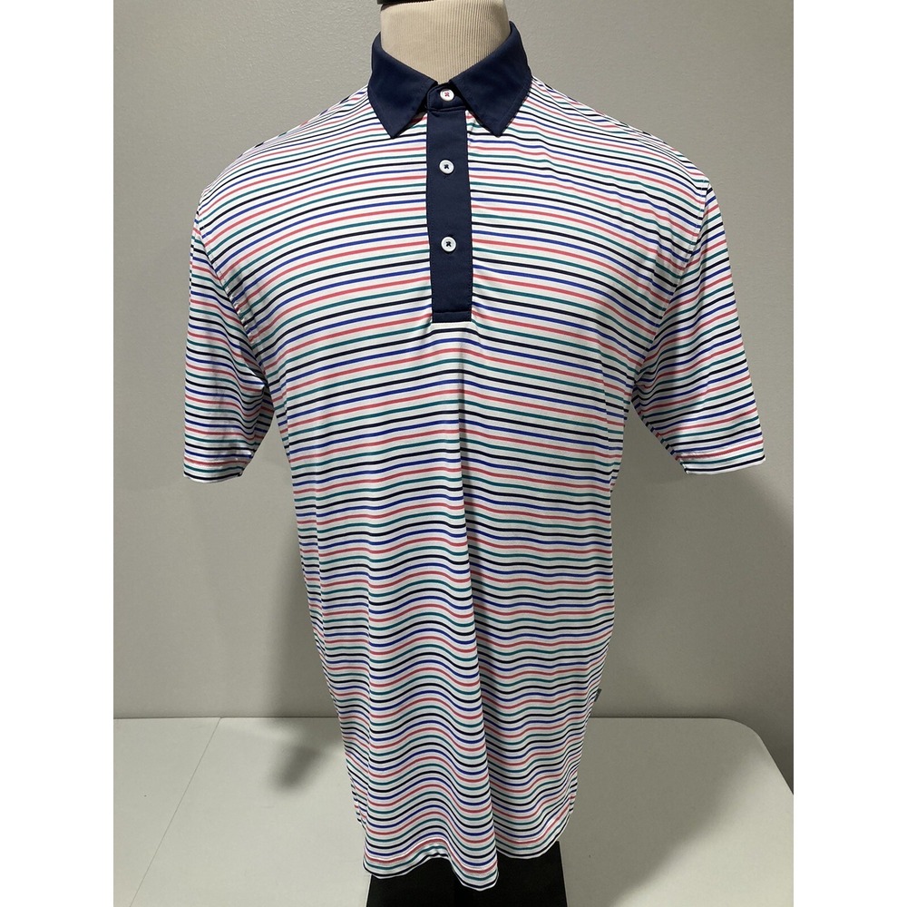 Golf Polo Full Turn Striped Short Sleeve Emerald Hills Size M‎